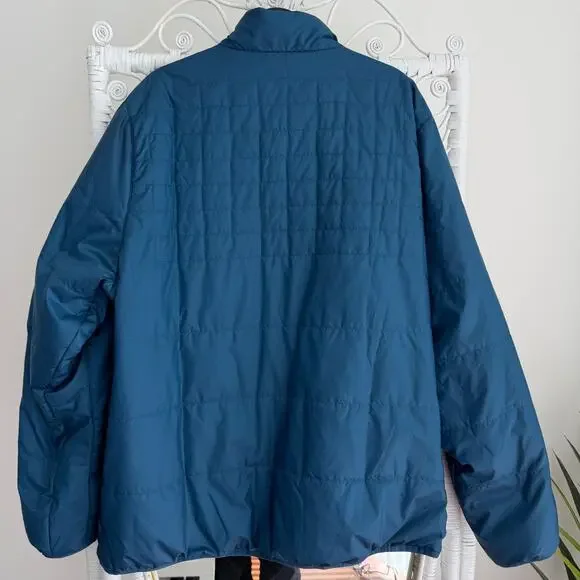 Rhone Quilted Jacket Mens Mens XXL Blue Quilted Insulated Hooded Full Zip